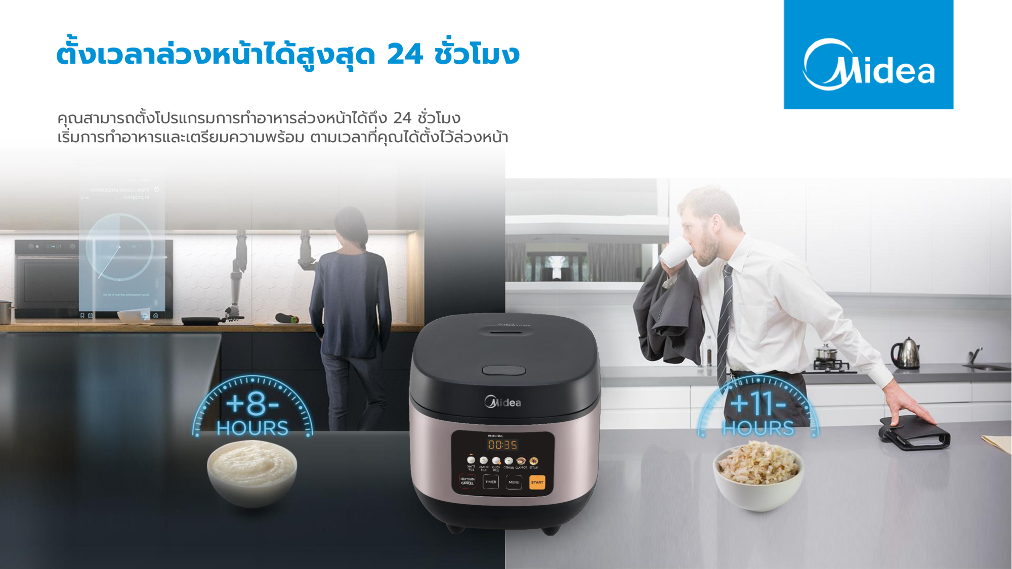 Midea หม้อหุงข้าว ขนาด1.8ลิตร รุ่น MB-FS5020W รับประกันสินค้า 1 ปี /  รับประกันแผ่นทำความร้อน 5 ปี | Lazada.co.th