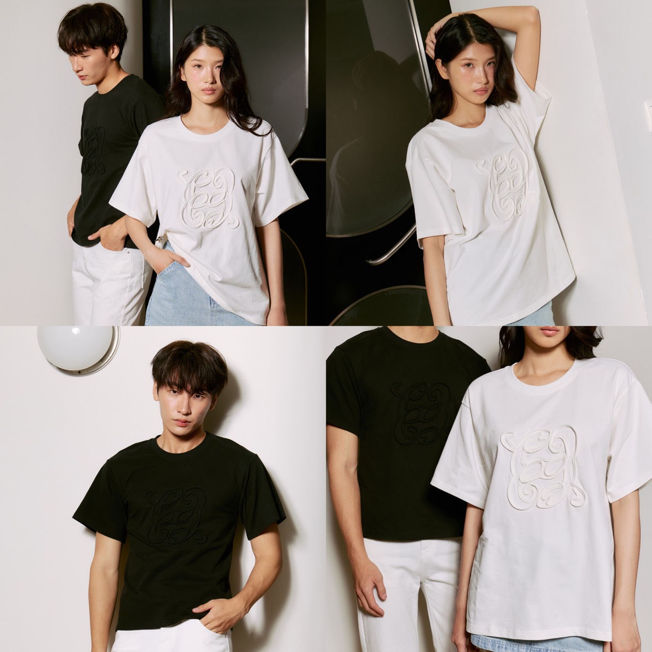 (Pre7-10Days) Chuuchop - (S-2Xl) Symbol Oversized Tee T-Shirt with Signature Pattern. Unisex T-Shirt for Women and Men, Soft Fabric, Comfortable to Wear (C8608) ราคา 750 บาท*ส่งฟรี