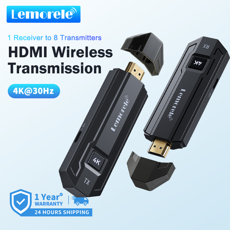 Lemorele P50 อุปกรณ์แชร์หน้าจอไร้สาย WiFi HDMI เครื่องรับส่งสัญญาณ 1080P อะแดปเตอร์รองรับ 8 เครื่องส่งสัญญาณถึง 1 เครื่องรับสำหรับแล็ปท็อปทีวีโปรเจคเตอร์กล่องเกม ราคา 1,802 บาท*ส่งฟรี