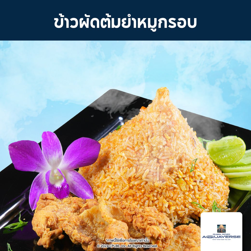 [E-Voucher] Columbia Pictures Aquaverse - บัตรอาหารใช้ภายในสวนน้ำ ข้าวผัดต้มยำหมูกรอบ 1 จาน - ยี่ห้อ Columbia Pictures Aquaverse ราคา 405 บาท*ส่งฟรี
