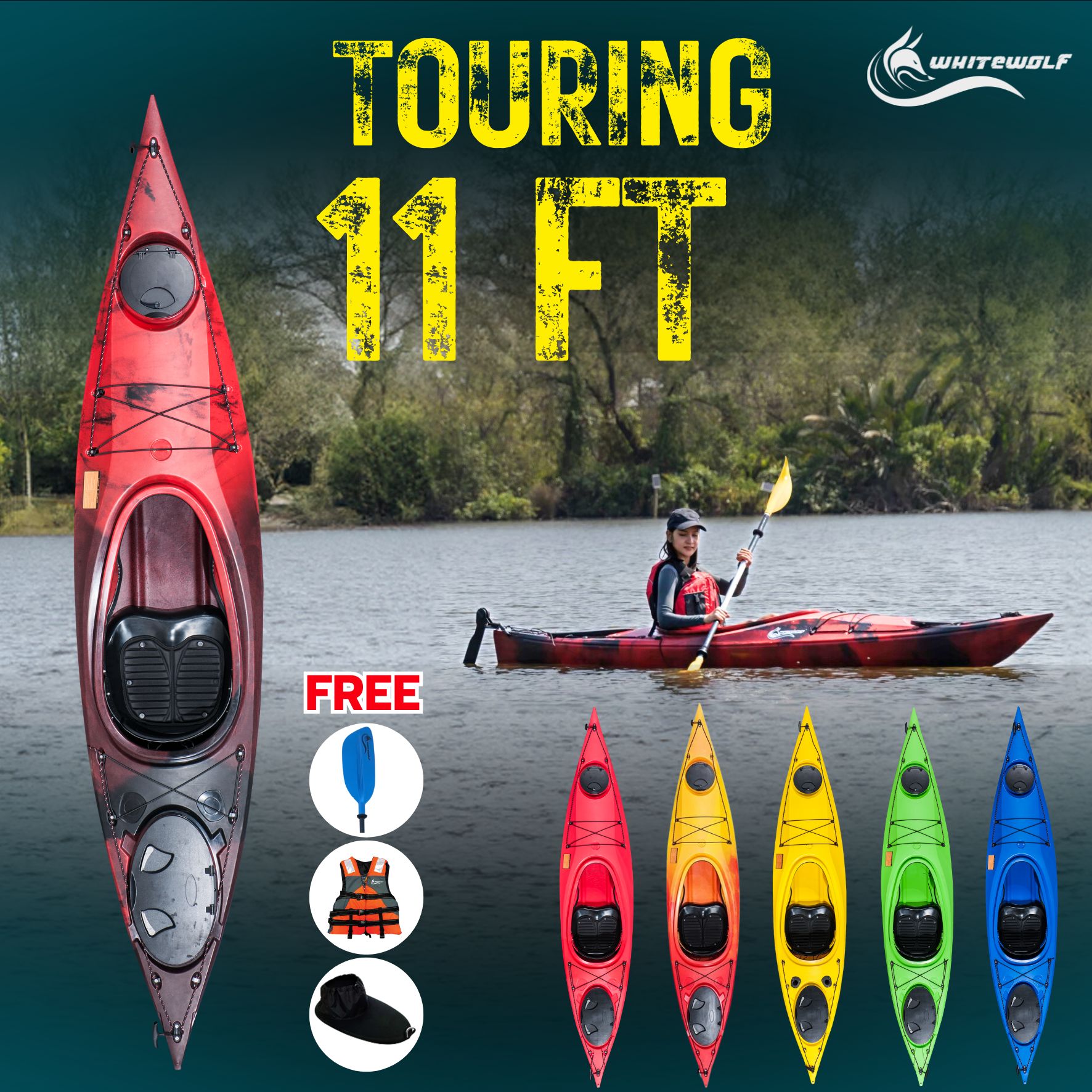เรือคายัคทัวร์ริ่ง 11 ฟุต / Touring Sea kayak 11 ft ราคา 24,035 บาท*ส่งฟรี