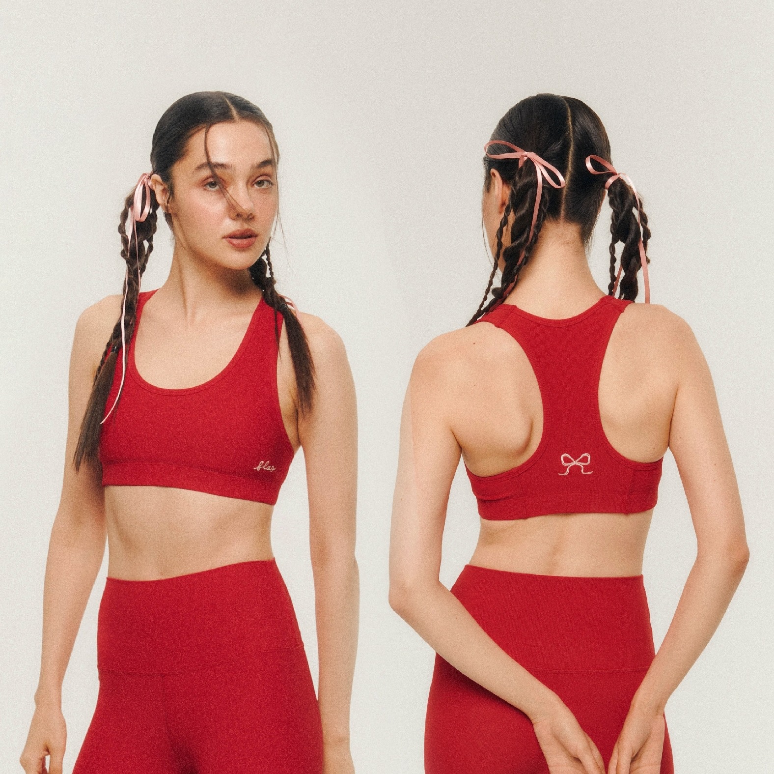 Jolly Ribbed Sports Bra (Red Ribbon) - The Flos Club ราคา 1,190 บาท*ส่งฟรี