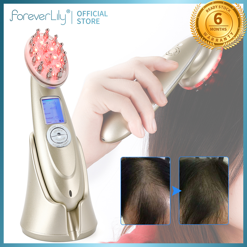 Electric Laser Hair Growth Comb Anti Hair Loss Therapy Comb Infrared RF EMS Nano LED Red Light Vibration Mas sage Hair Care Brush ราคา 1,058 บาท*ส่งฟรี