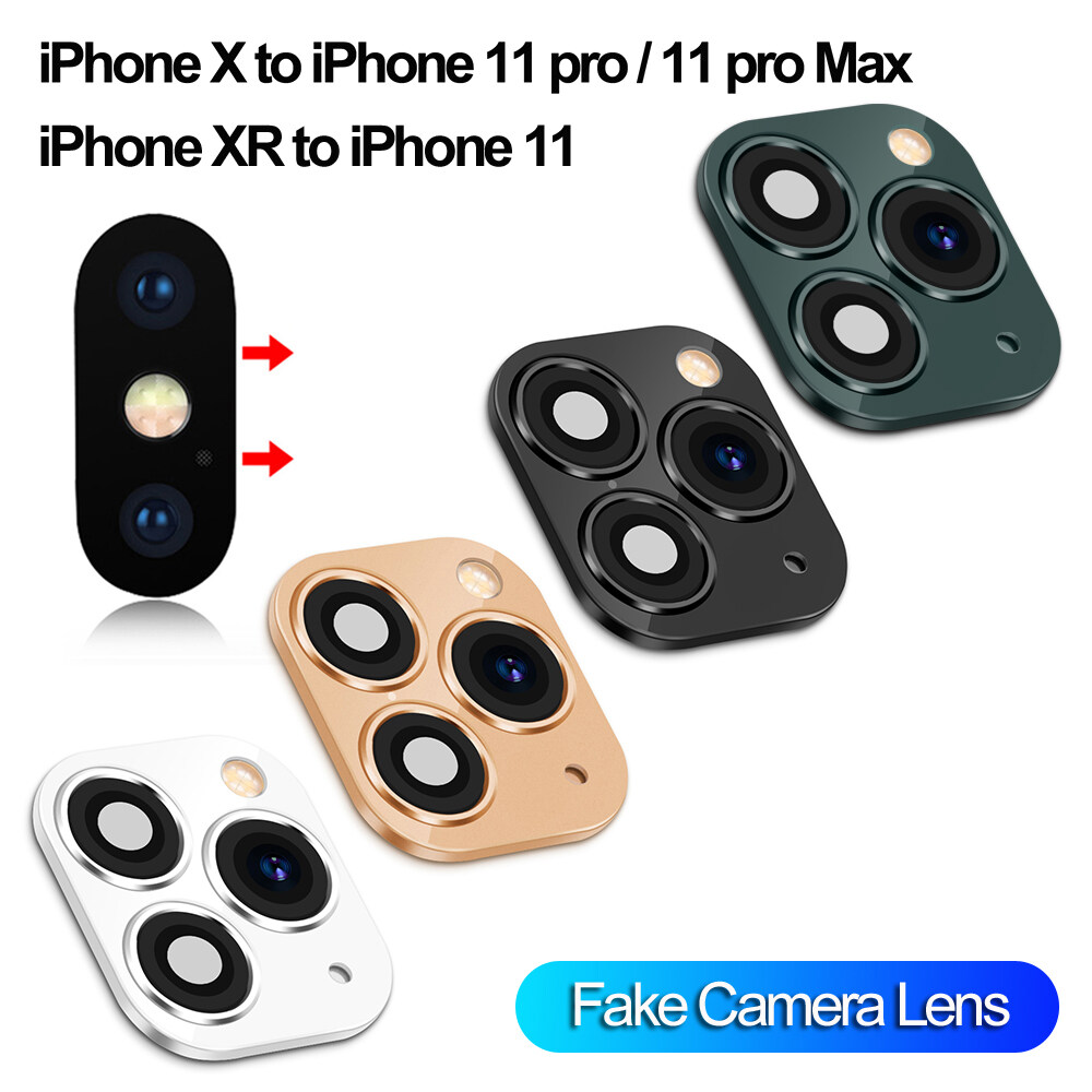 LIJU78113หรูหราโทรศัพท์มือถือสนับสนุนแฟลชสำหรับ iPhone XR X iPhone 11 Pro Max ปลอมเลนส์กล้องถ่ายรูปสติ๊กเกอร์ฝาครอบกรณีวินาทีเปลี่ยน