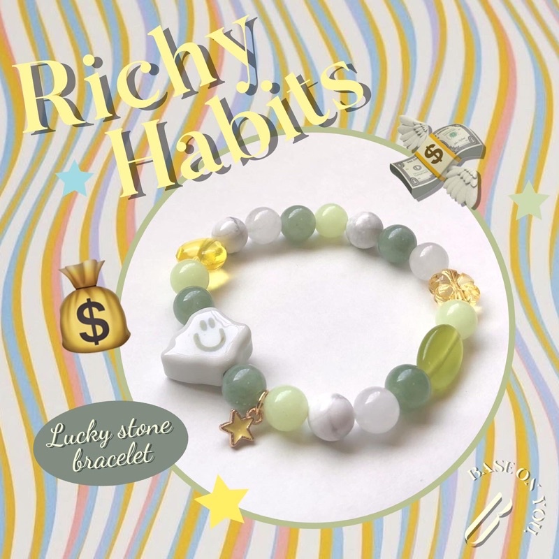 BASE ON YOU - Lucky stone bracelet : RICHY HABITS (กำไลข้อมือหินนำโชค) ราคา 420 บาท*ส่งฟรี