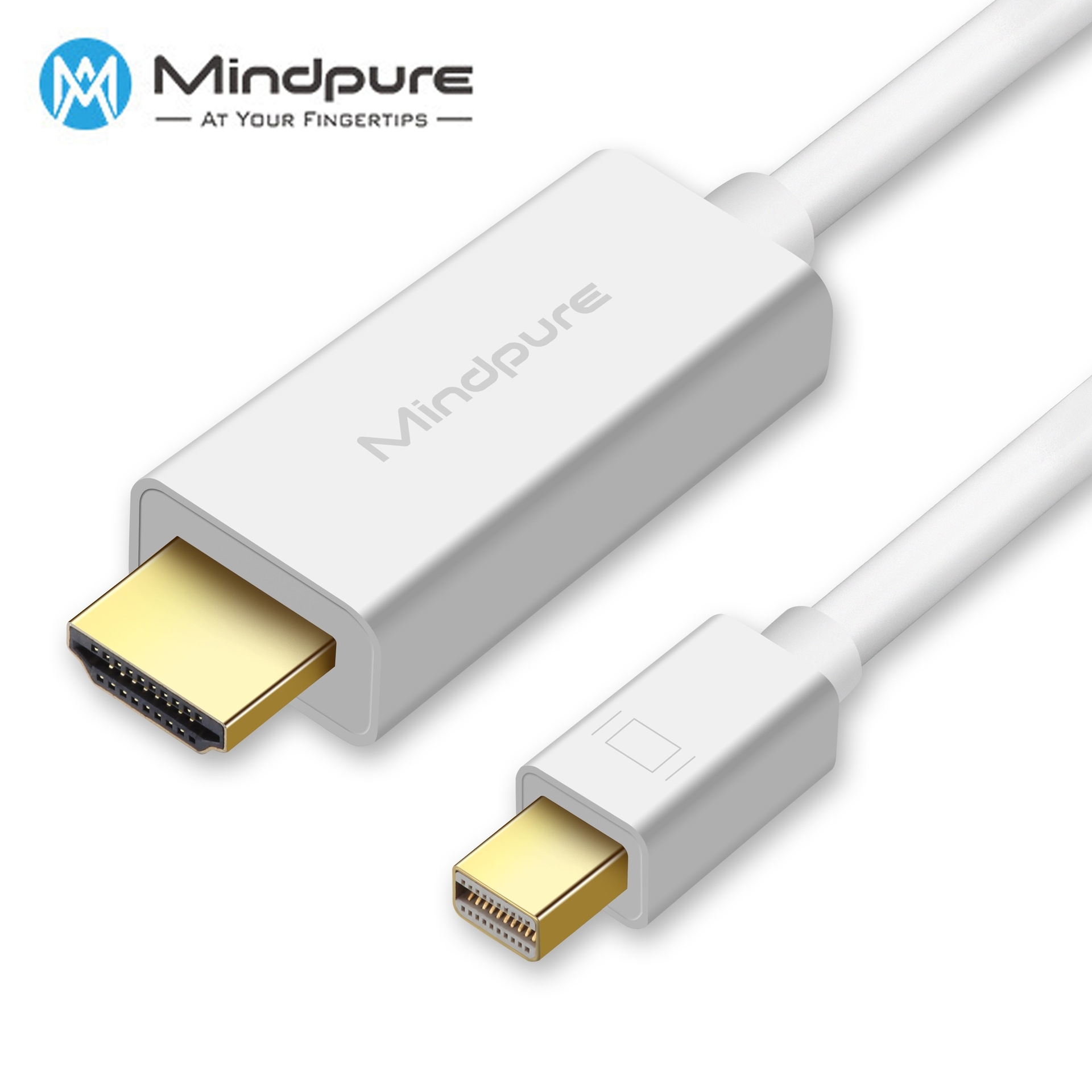 สาย Mini DisplayPort DP to HDMI แปลงสัญญาณจาก DP เป็น HDMI 1080P 4K Adapter Cable For Mac  Apple Macbook MacBook notebook ขึ้นจอ