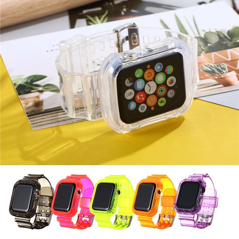 ◑✙▬ Apple สายนาฬิกาซิลิโคน 38mm 42mm Apple Sport สายพลาสติกใสสำหรับ iwatch Series 6 5 4 3 2 1 อุปกรณ์เสริม Apple Watch ราคา 351 บาท*ส่งฟรี