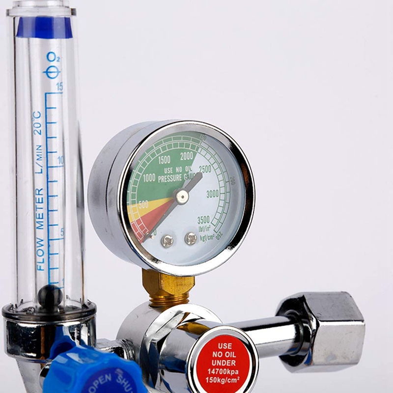 Oxygen Pressure Regulator Inhalator Gauge Pressure Reducing Valve G58 Inch Flow Meter Absorber 7238