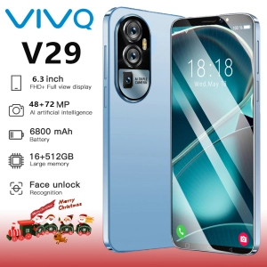 ภาพหน้าปกสินค้าโทรศัพท์มือถือ VIVQ v29 5G สมาร์ทโฟน แบรนด์ใหม่ 6.3นิ้ว (แรม16G+รอม512G) โทรศัพท์ราคาถูก ทำงานได้เร็ว กล้อง HD แบตเตอรี่6800mAh มีเมนูภาษาไทย ปลดล็อคการจดจำใบหน้า ระบบนำทาง GPS ใส่ได้สองซิม ดูหนัง ฟังเพลง โทรศัพท์เล่นเกม ซึ่งคุณอาจชอบราคาและรีวิวของสินค้านี้