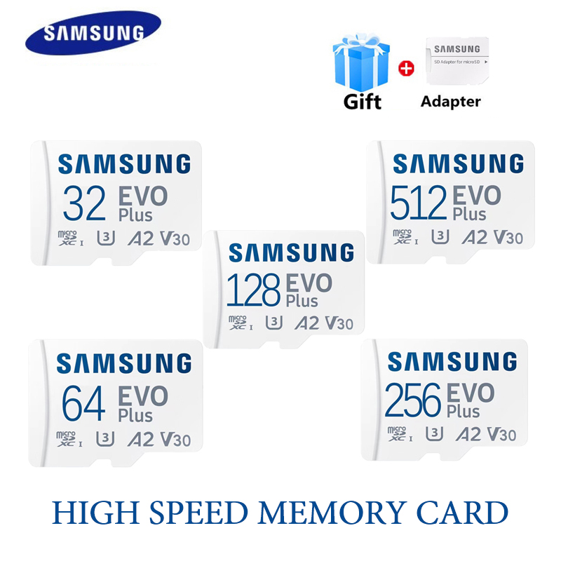 ซัมซุง Samsung 32GB/64GB/128GB/256GB/512GB EVO Plus Micro SDXC With SD Adapter (160MB/s) ราคา 128 บาท*ส่งฟรี