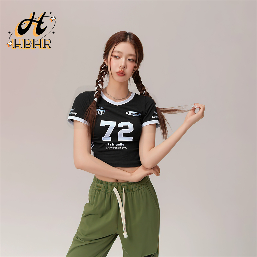 เสื้อยืดครอปสำหรับสาวๆ Y2K สุดฮอต เสื้อครอปสไตล์เกาหลี ฤดูร้อนใหม่ เสื้อยืดคอกลมแขนสั้นรัดรูป เสื้อยืดสตรีท เสื้อยืดเซ็กซี่ B ราคา 120 บาท*ส่งฟรี