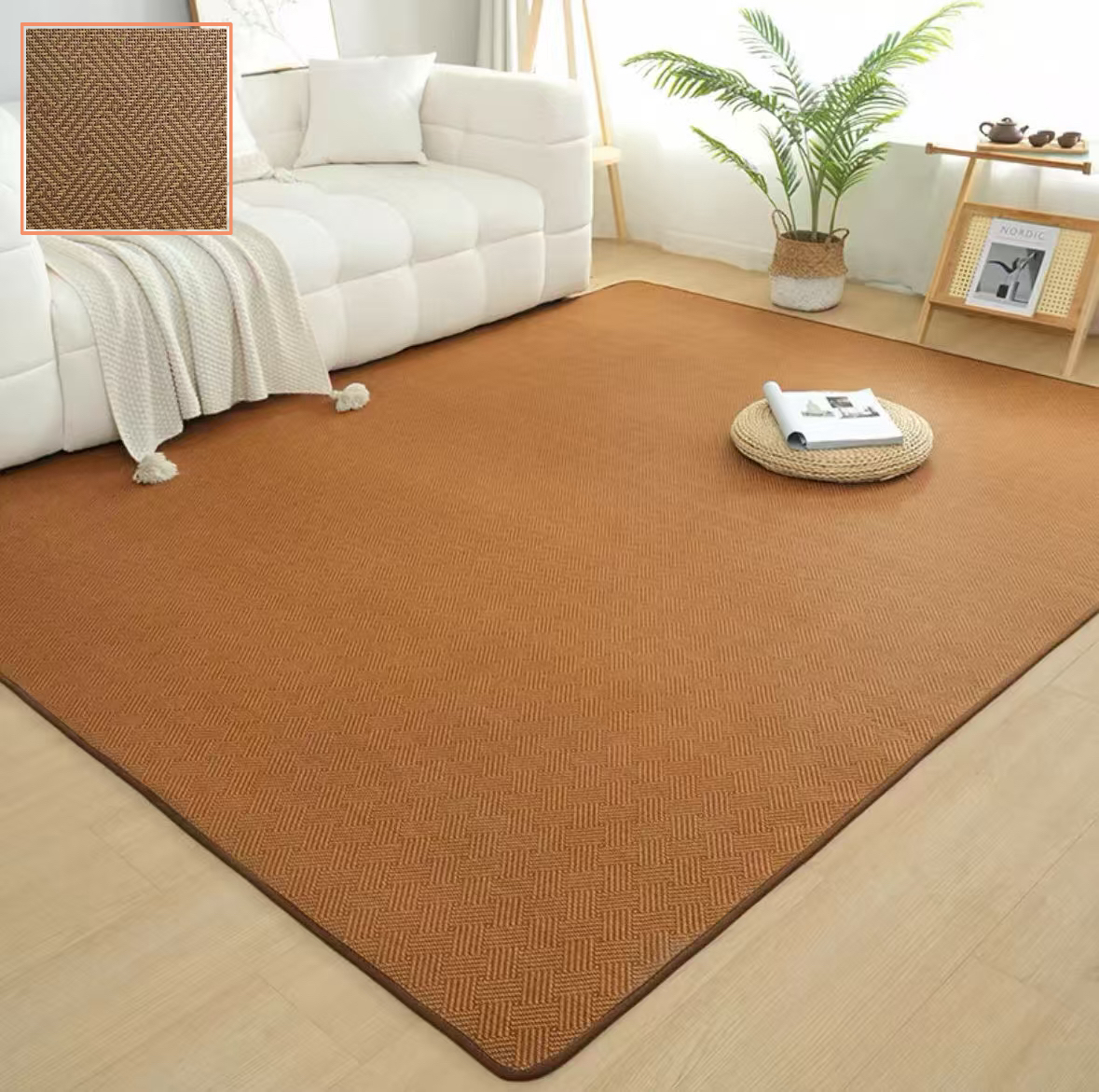 เสื่อเย็น เสื่อหวายธรรมชาติ 180X200CM เสื่อทาทามิ พรมปูพื้นห้องนอน 2ฟุต/3.5ฟุต/5ฟุต/6ฟุต พรมไม้ไผ่ กันลื่น ระบายอากาศดี COD ไม่อับชื้น เย็นสบาย ม้วนเก็บได้ พับเก็บง่าย เหมาะสำหรับห้องนั่งเล่น ห้องนอน คอนโด และบ้าน
