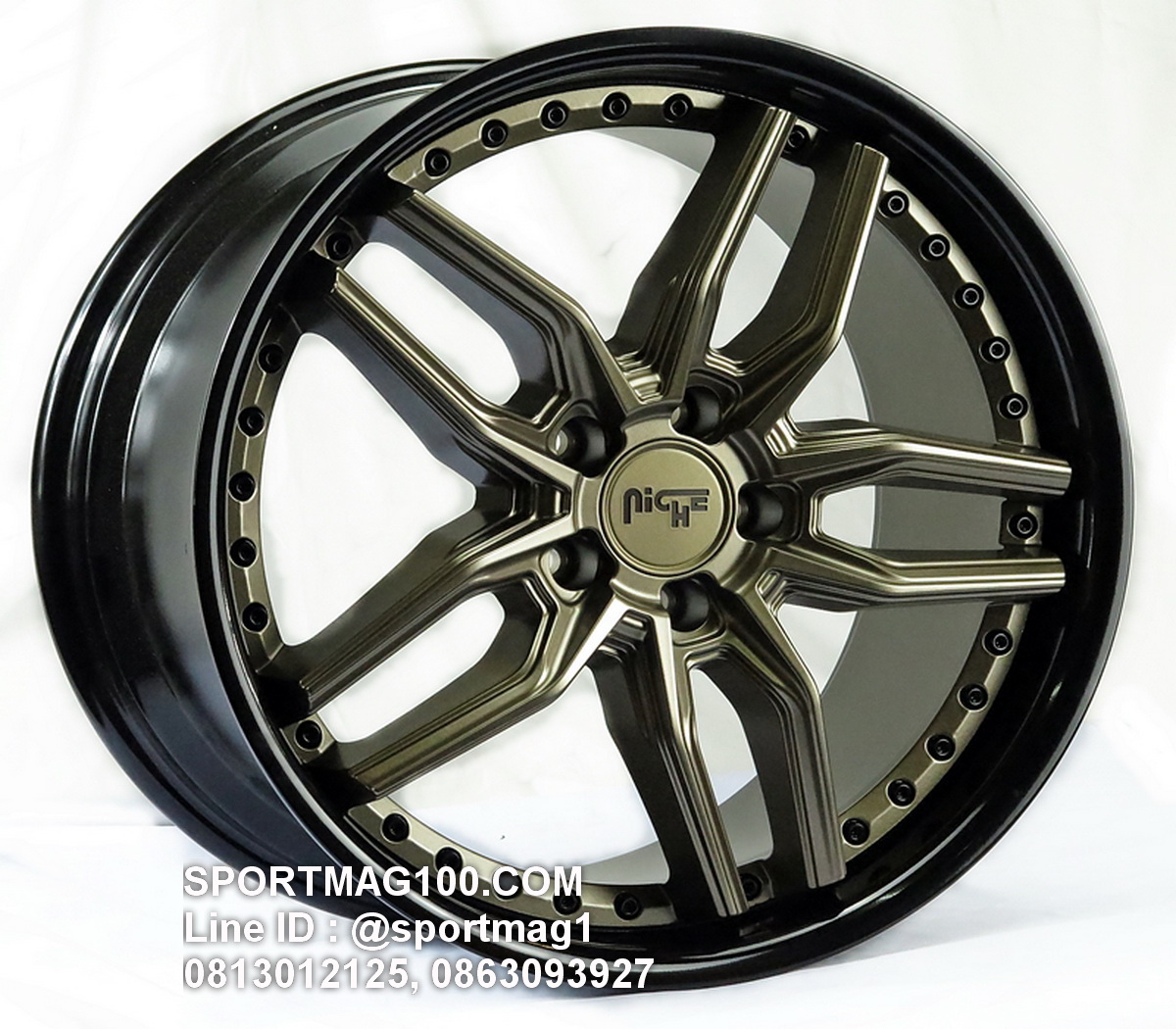 อุปกรณ์และชิ้นส่วนยานยนต์ Niche ล้อแม็กซ์ Methos ขอบ 19 นิ้ว 5 รู 112 สีทองขอบดำ หน้า 8.5 นิ้ว หลัง 9.5 นิ้ว Offset42/48 20017