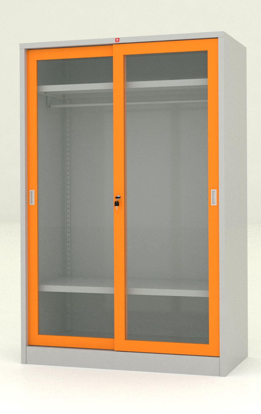 Lucky World ตู้เสื้อผ้ากระจกใส แผ่นชั้นเต็ม WSG-119C ราคา 7,682 บาท*ส่งฟรี