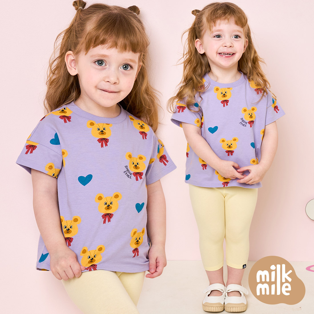 Milkmile heart pump teddy bear T-shirt Korea brand T-shirt MCPUTS03 ราคา 212 บาท*ส่งฟรี