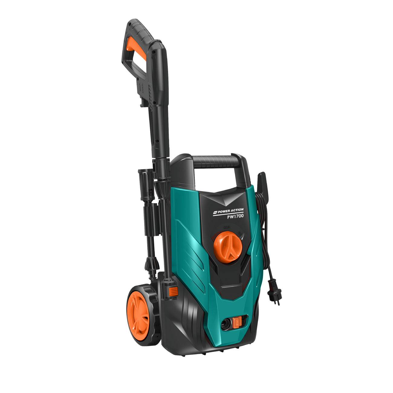 Power action High Pressure Washer 1700 W high pressure washer 100 bar automatic water cutting system pw1700 ราคา 4,150 บาท*ส่งฟรี