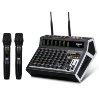 BOMGE PD8MIC Power Mixe มิกเซอร์มืออาชีพ 8 ช่อง อีควอไลเซอร์ 99DSP 3 ชั้น EQ 2 ตัว 650W UHF ไมโครโฟนไร้สายแบบใช้มือถือ 10 นิ้วสี่ตัว มีแหล่งจ่ายไฟ 48 V เอฟเฟกต์แอนะล็อก