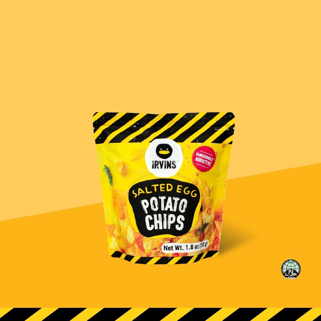 IRVINS มินิมันฝรั่งทอดกรอบเคลือบไข่เค็ม (Mini Salted Egg Potato Chips) ขนาด 50 g ราคา 147 บาท*ส่งฟรี