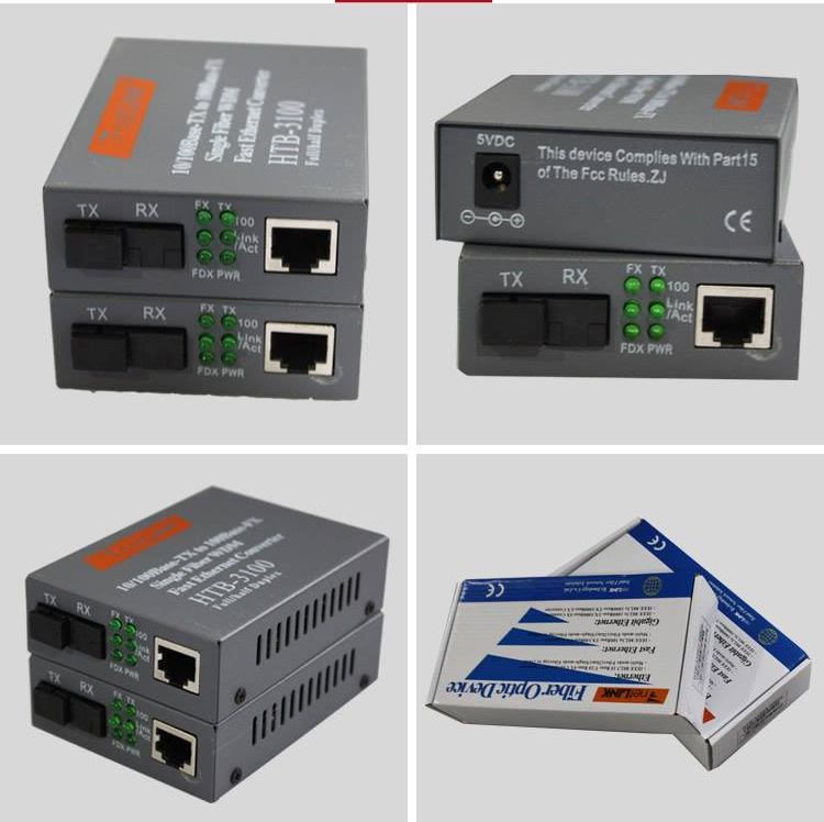 มุมมองเพิ่มเติมของสินค้า NetLINK Media Converter HTB-3100 (A/B) Fiber Optic 25KM Single-mode Single-fiber WDM RJ45 FTTH มีเดีย คอนเวอร์เตอร์ ( 2 ตัว A+B)