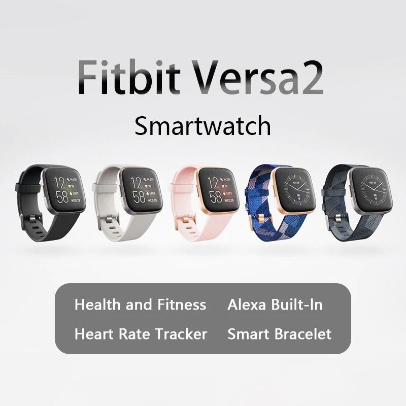 100% Genuine Fitbit Versa 2 Health and Fitness Smartwatch/Music/Alexa Built-In/Sleep Swim Tracking Sport Watch for IOS/Android ราคา 1,168 บาท*ส่งฟรี