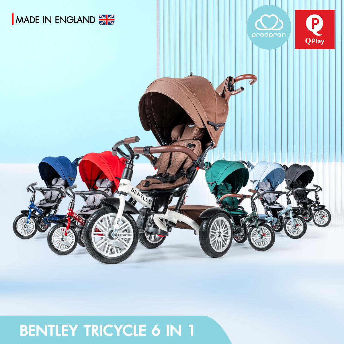 Special Price! [Stroller & Built-In Tricycle] Bentley Tricycle 6 in 1 Stroller for Children Aged 6 m - 6 Y ราคา 22,900 บาท*ส่งฟรี