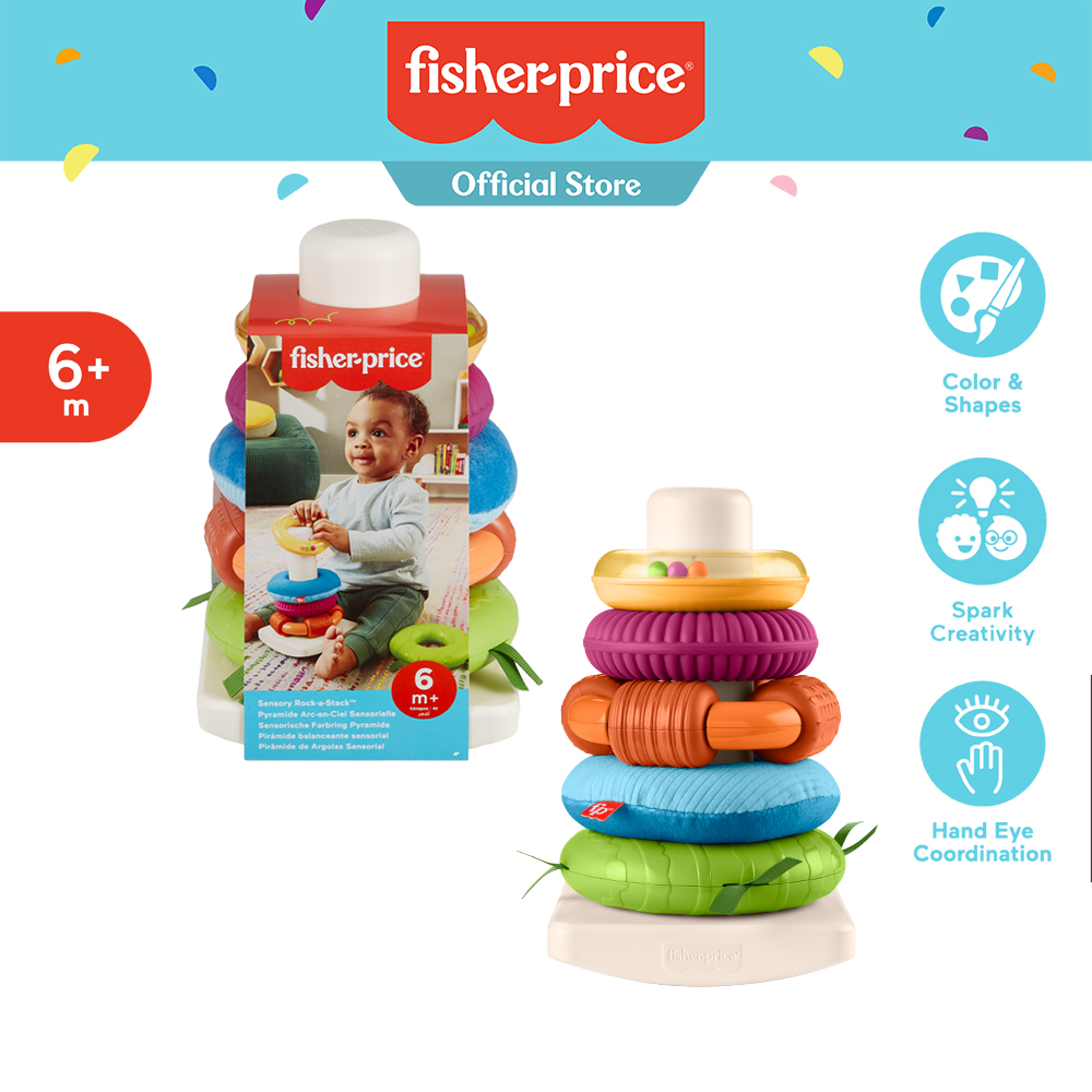 Fisher-Price Sensory Rock-A-Stack ฟิชเชอร์ไพรซ์ ห่วงเรียงซ้อน 2-อิน-1 ฝึกสมองและกระตุ้นประสาทสัมผัส HXK47 CH ราคา 1,100 บาท*ส่งฟรี