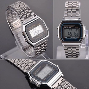 สินค้า Tailored LED Digital Waterproof Quartz Wrist Watch Dress Golden Wrist Watch Women Men