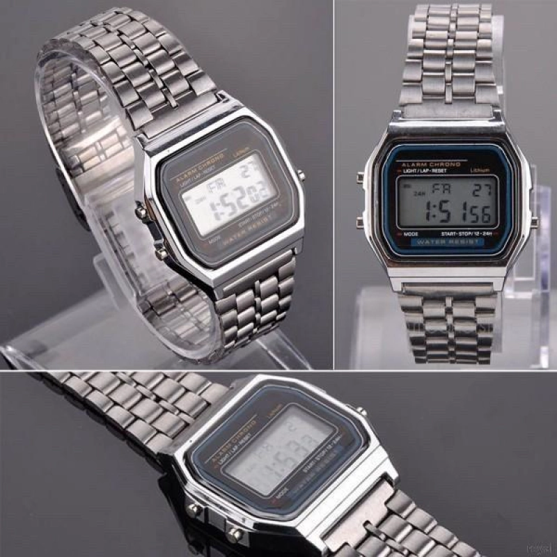 ภาพหน้าปกสินค้าTailored LED Digital Waterproof Quartz Wrist Watch Dress Golden Wrist Watch Women Men