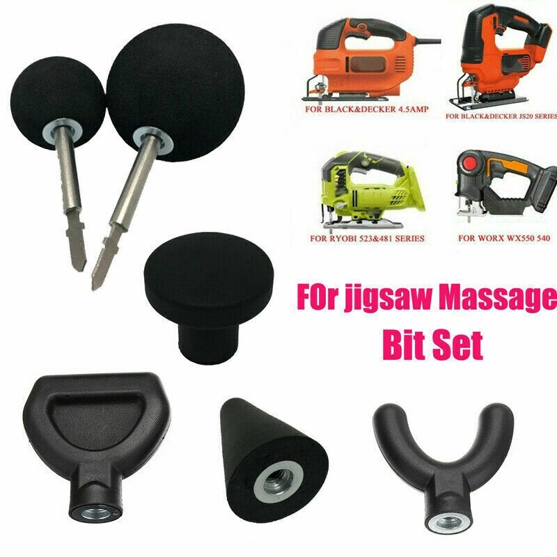Percussion Massage 6pcs Tip & Bit For Jigsaw Massager Adapter Attachment  Worx
