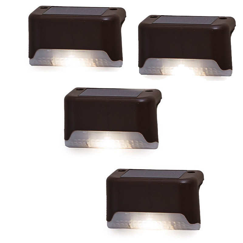 【แพ็ก 4 ชิ้น】ไฟโซล่าเซลล์ Solar light ติดบันไดหน้าบ้าน รั้วบ้าน ไฟเหลือง เพิ่มความสวยงาม โคมไฟโซล่าเซลล์ ไฟติดบันได ไฟรั้ว ตกแต่งกลางแจ้ง