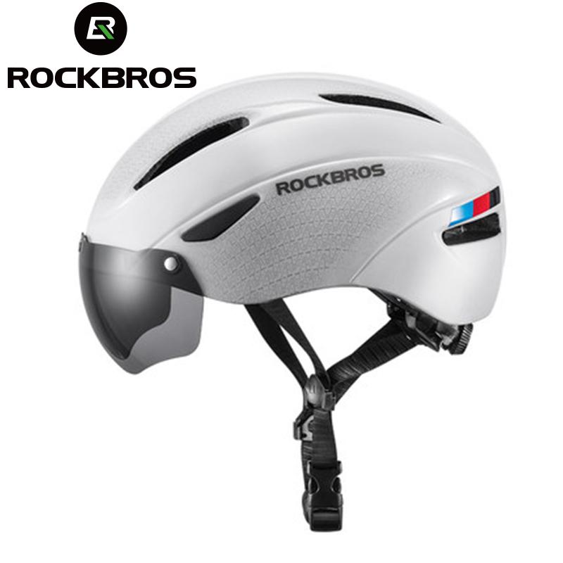 ROCKBROS หมวกกันน็อกขี่จักรยานกับแว่นตาแว่นตาถนน MTB จักรยานหมวกกันน็อคแม่เหล็กดูดซับ googles windproof ฝุ่นหลักฐานหมวกกันน็อค