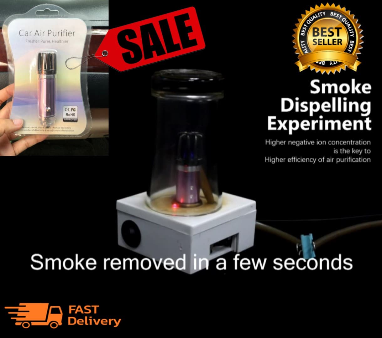Car Air Purifier Freshener Air Cleaner, Purer, Healthyier เครื่องฟอกอากาศในรถยนต์ กำจัดกลิ่นไม่พึ่งประสงค์ ลบกลิ่นควัน เครื่องกรอง ขนาดพกพา