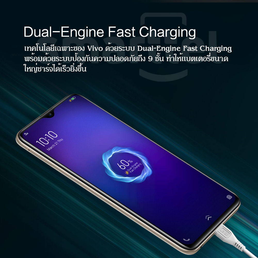 ภาพประกอบคำอธิบาย (Free shipping) Vivo Y19 ram8gb rom256gb FHD +  fast charging  5000 mAh