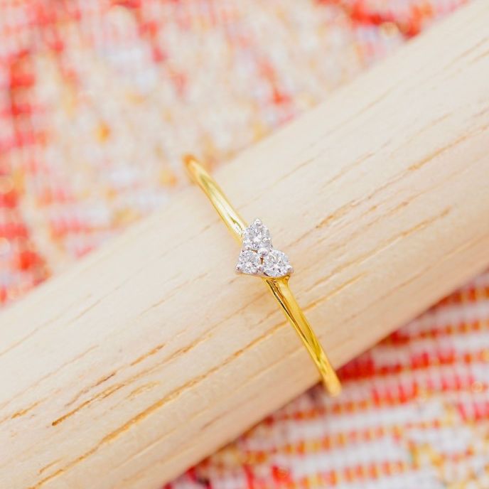 [Pcpy Jewelry] Genuine Diamond Ring 💎 Belgian Cut Diamond, 100% Water, 9K Gold (37.5% Gold Content), Available for Sale, Comes with a Warranty Card [9Kprb310] ราคา 4,390 บาท*ส่งฟรี