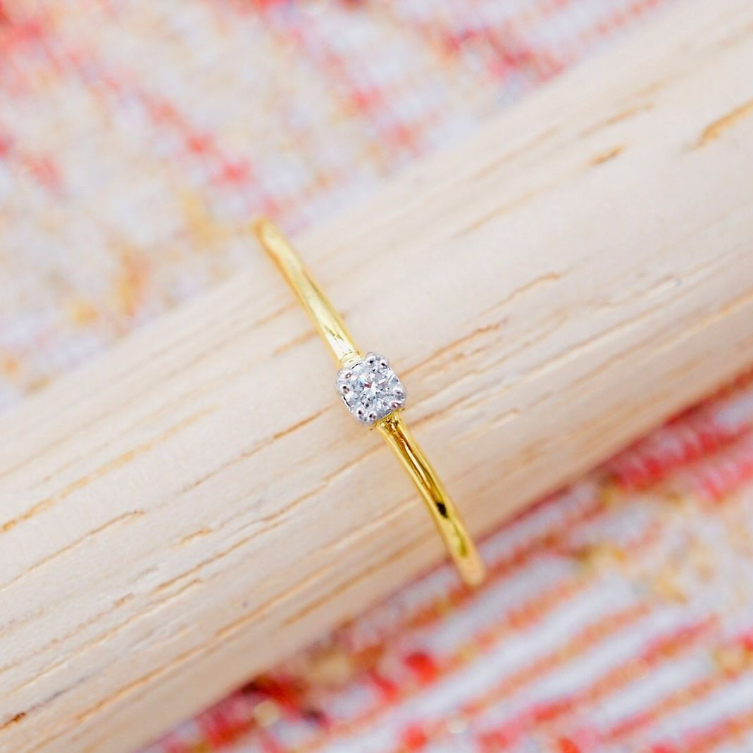[Pcpy Jewelry] Genuine Diamond Ring 💎 Belgian Cut Diamond, 100% Water, 9K Pure Gold (37.5% Gold Content) [9Kprb233] ราคา 4,390 บาท*ส่งฟรี