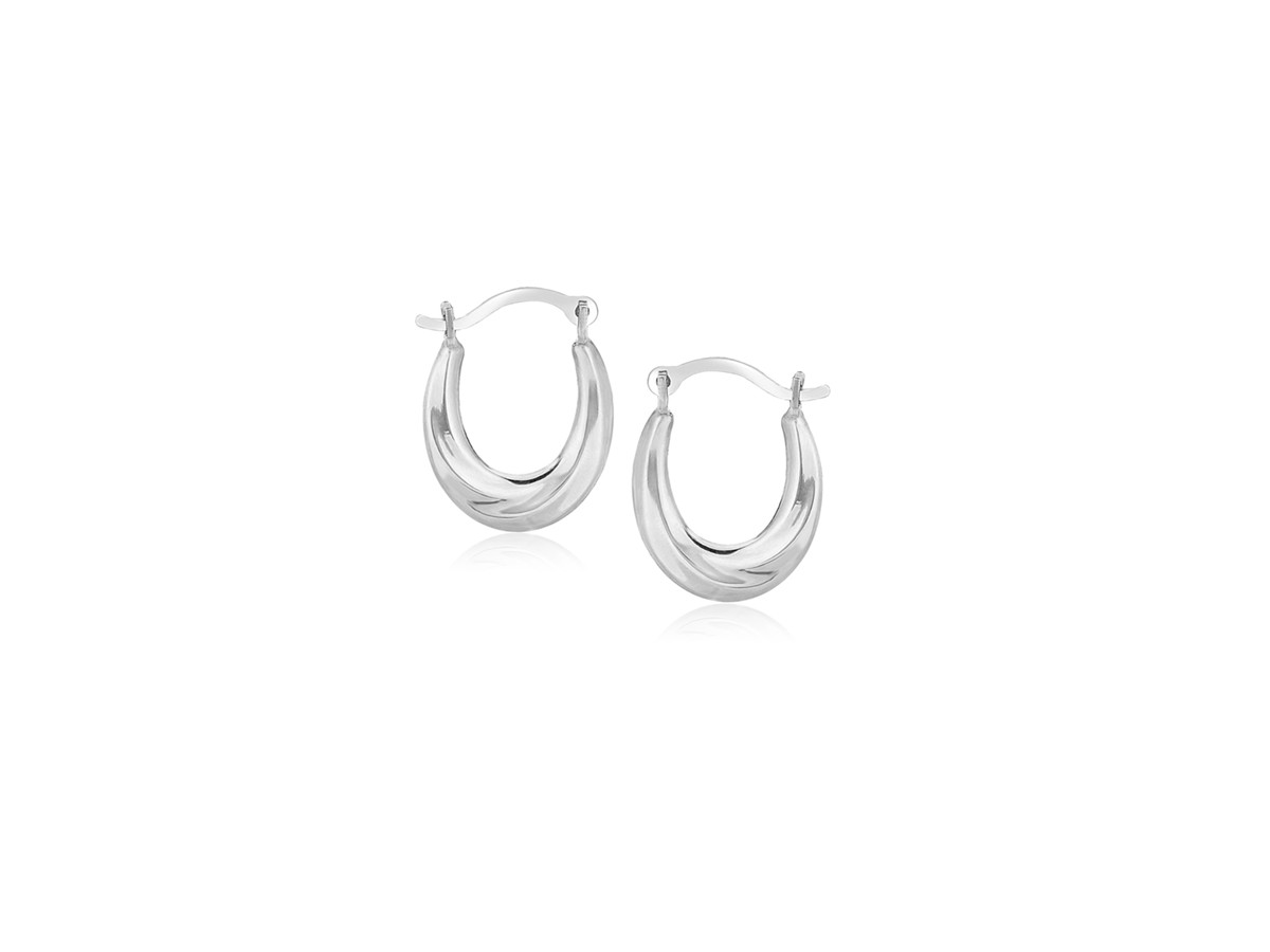 Nathalias NY Oval Hoop Earrings in 10k White Gold ราคา 2,800 บาท*ส่งฟรี