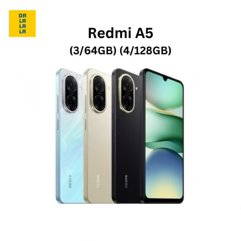 Redmi A5 [3+64Gb & 4+128Gb] 15W Fast Charging, Genuine Center Warranty Machine. 15-Month Center Warranty. ราคา 3,250 บาท*ส่งฟรี