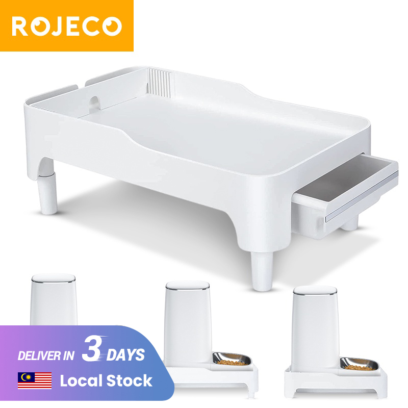 Rojeco Elevated Cat Feeder Holder Adjustable Height Cats Food Dispenser Bracket For Kitten Adult Cat Pet Supplies ราคา 805 บาท*ส่งฟรี