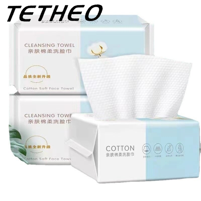 TETHEO 📌ใหม่ ผ้าขนหนู กระดาษเช็ดหน้า เช็ดเครื่องสำอางค์ ผ้าเช็ดหน้าผ้าฝ้ายแบบใช้แล้วทิ้ง ทำความสะอาดอเนกประสงค์ ราคา 55 บาท*ส่งฟรี