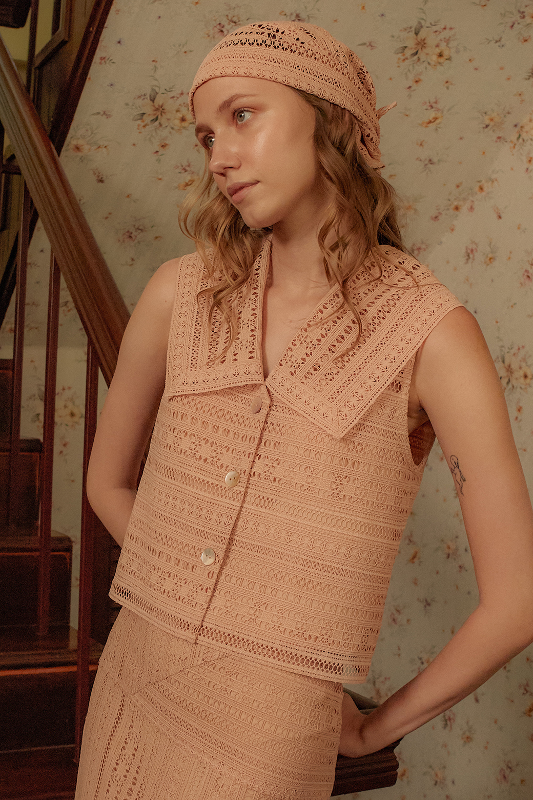 (สินค้าใหม่ !! พร้อมส่ง ) Perana เสื้อลูกไม้ Iris Tank (สีชมพู Pink ) ราคา 2,803 บาท*ส่งฟรี