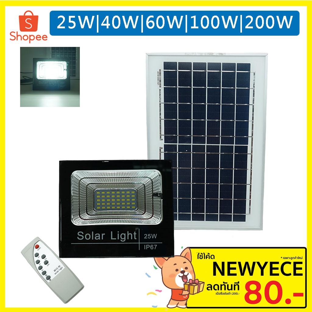 สปอตไลท์ โซล่าเซลล์ Spot light 25W Solar LED ไฟขาว โปรโมชั่น ราคาถูก