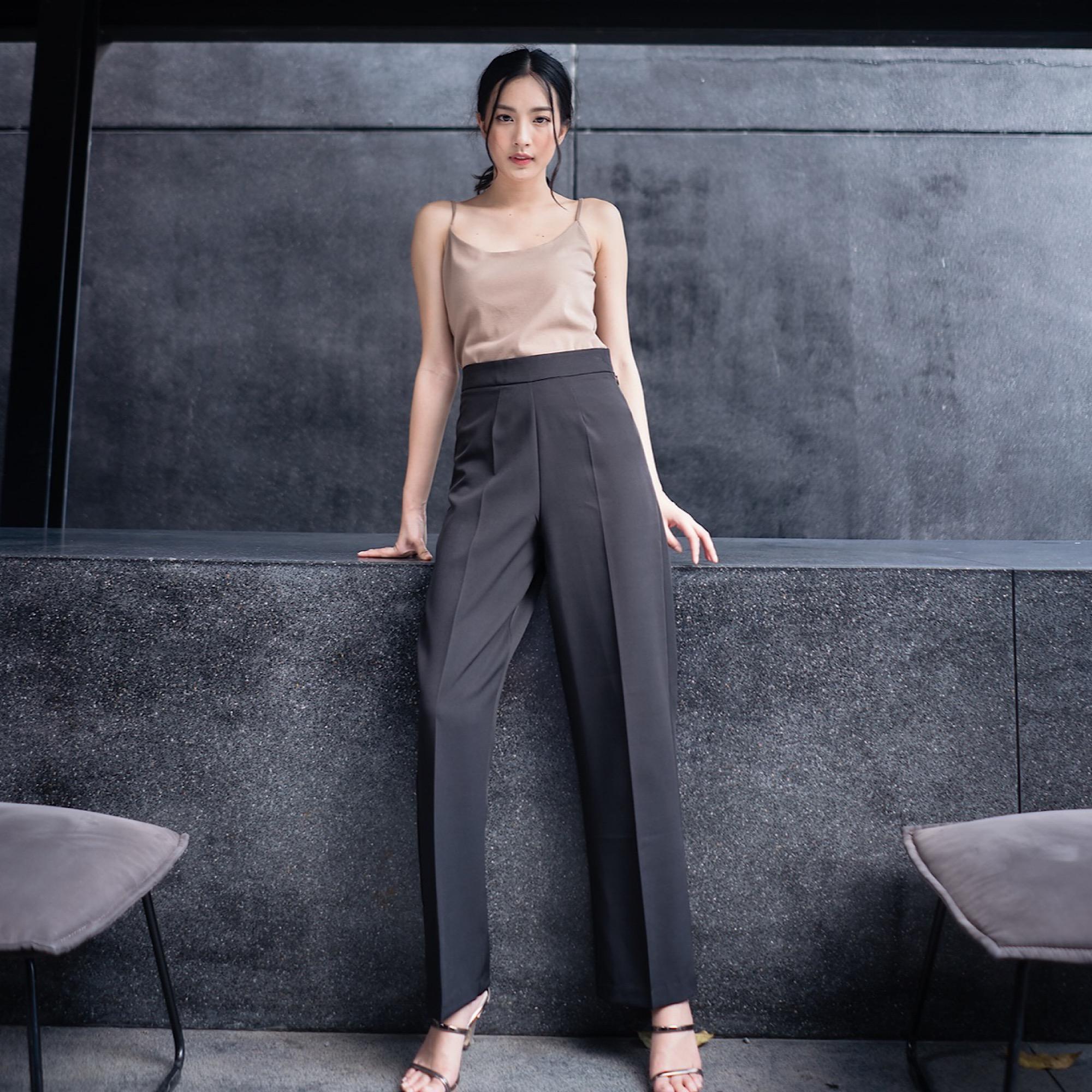 Basicsbysita - กางเกงขายาว Straight leg stretch trouser รุ่น L005