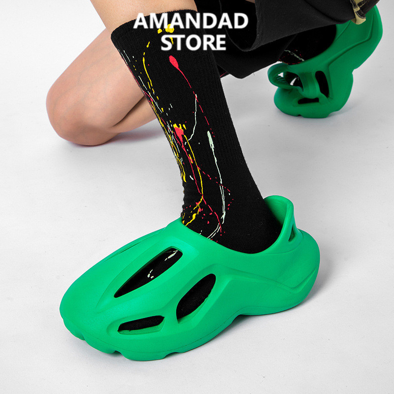 QiaoYiLuo Slippers men's outerwear thick-soled men's slippers with a bow tie sandals men's outerwear flat slippers men ราคา 292 บาท*ส่งฟรี