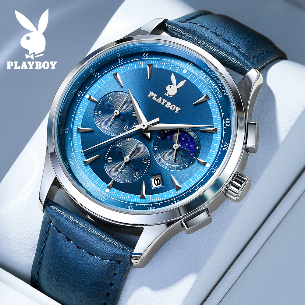 Playboy Men's Wristwatch Daily Waterproof, Not Lightweight, Quartz System, Artificial Leather Strap, Men's Gift. for Gifts ราคา 1,059 บาท*ส่งฟรี
