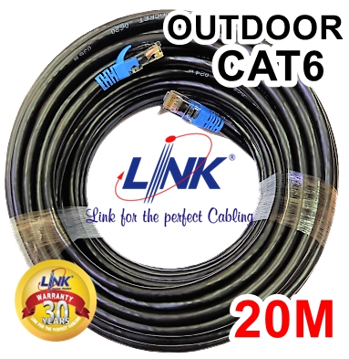 สายแลน Cat6  Link Outdoor US-9106(OUT) (600MHz) (ภายนอก) ความยาว 5เมตร -30 เมตร  เข้าหัวพร้อมใช้งาน สินค้าพร้อมส่งทุกรายการ