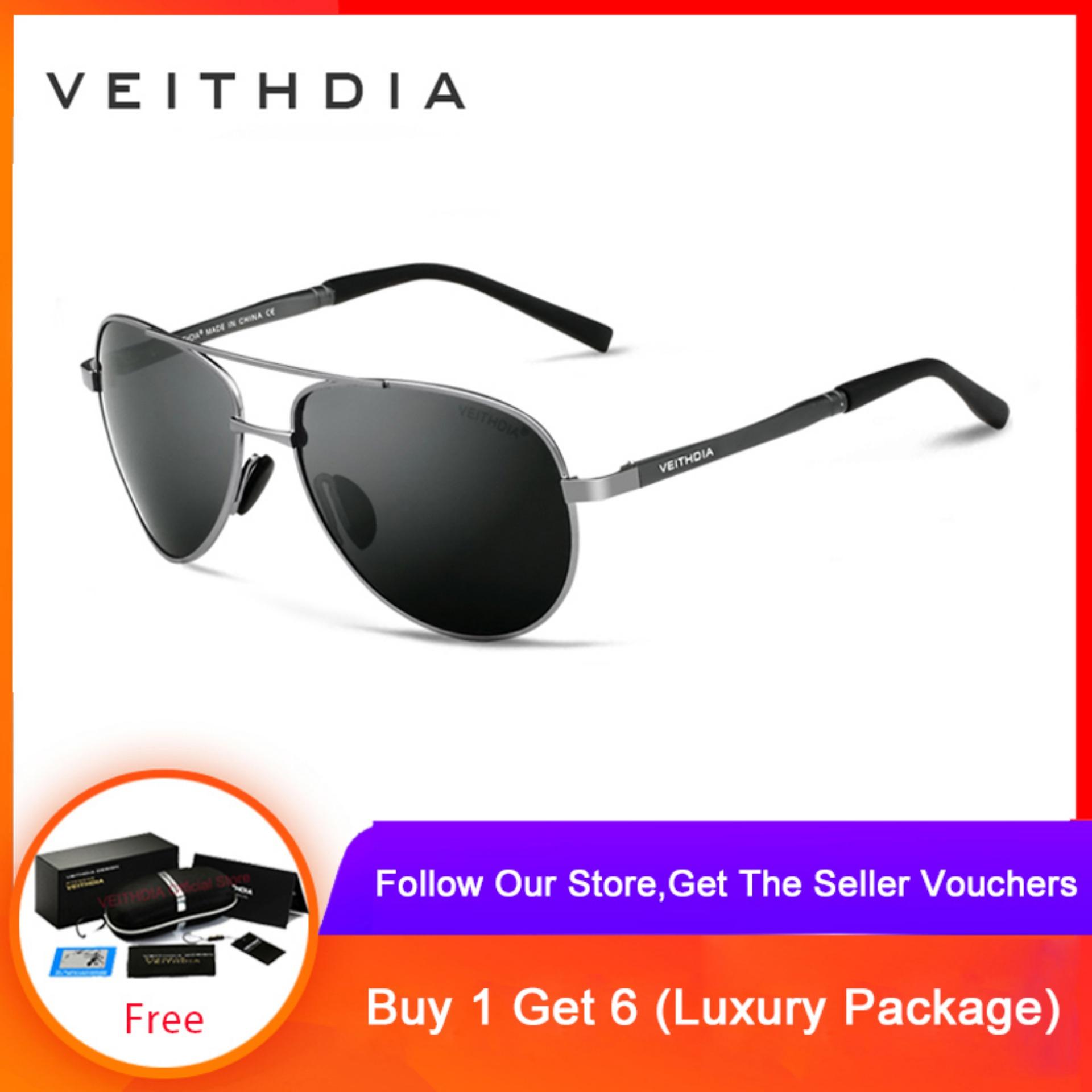 เช็คราคาVEITHDIA แว่นกันแดด Polarized UV400 แว่นตากันแดด แว่นโพลาไรซ์ สำหรับผู้ชาย - 1306