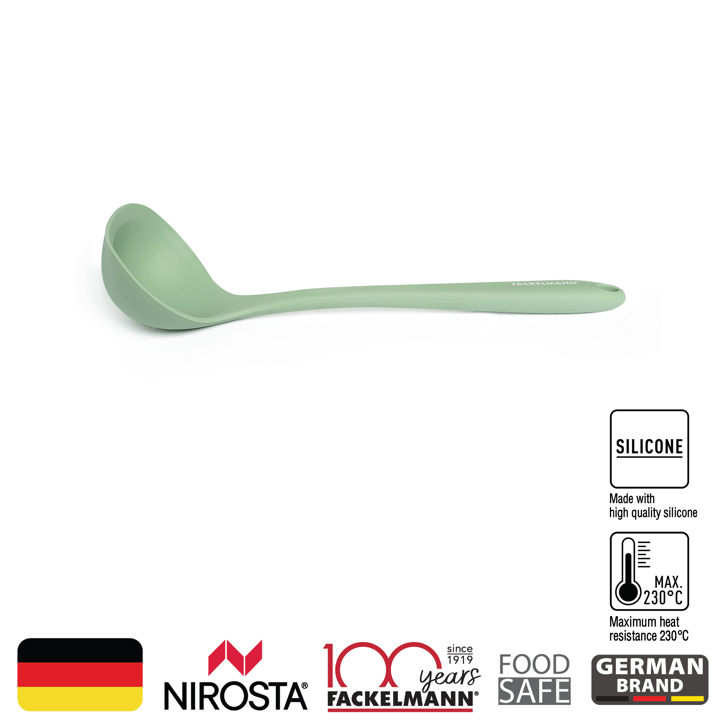 แฟคเคลมานกระบวยซิลิโคน FACKELMANN SILICONE SOUP LADLE 6944804572971 ราคา 136 บาท*ส่งฟรี