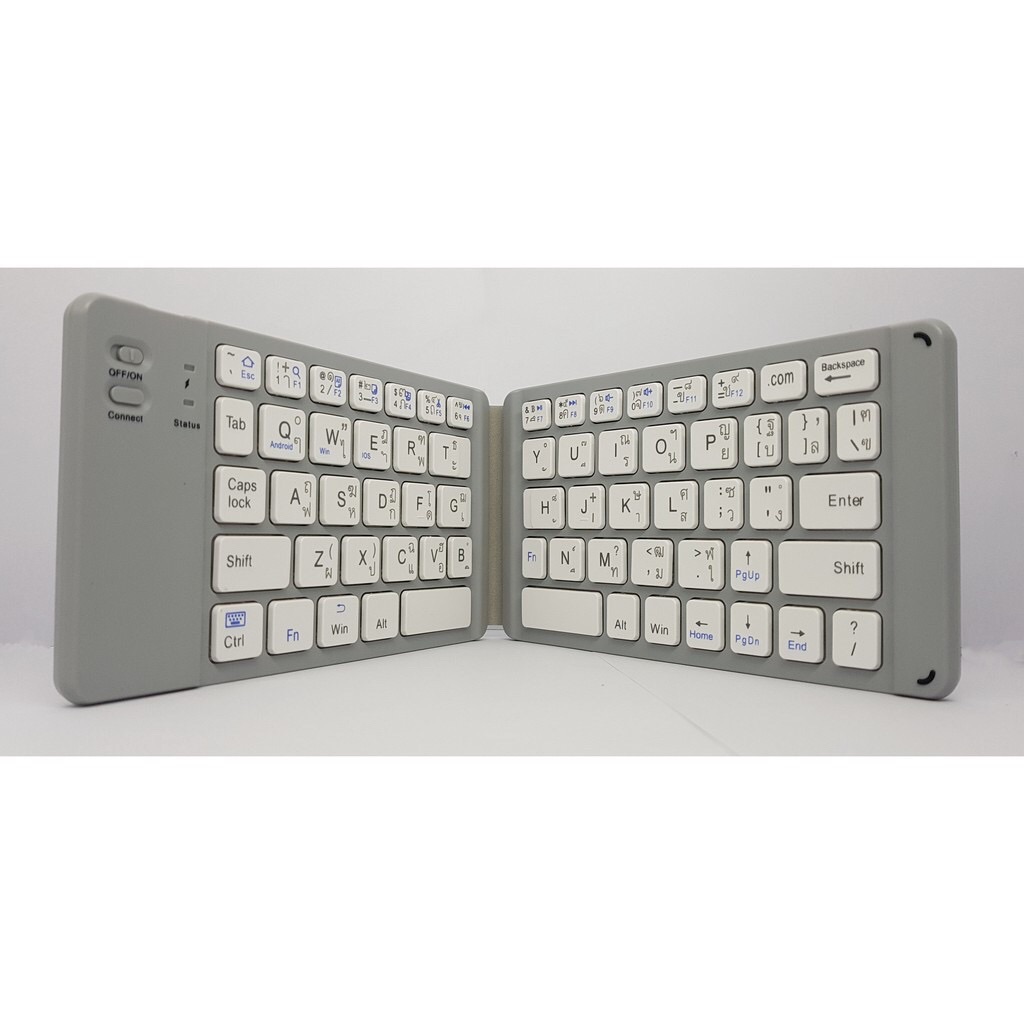 คีย์บอร์ดไร้สาย พับได้ folding bluetooth keyboard usb 3.0 คีย์บอร์ดบลูทูธ แป้นพิมพ์ภาษาไทย แบบชาร์จ สำหรับ IOS/Android