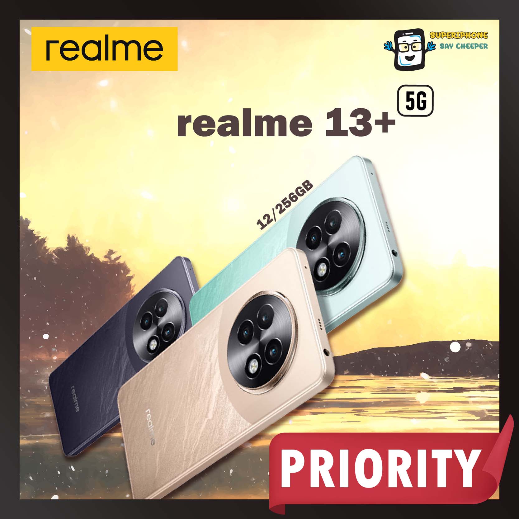 Realme 13+ รองรับ 5G(12/256GB)ดีไซน์สวยทันสมัย หน้าจอใหญ่จุใจ ราคา 10,608 บาท*ส่งฟรี