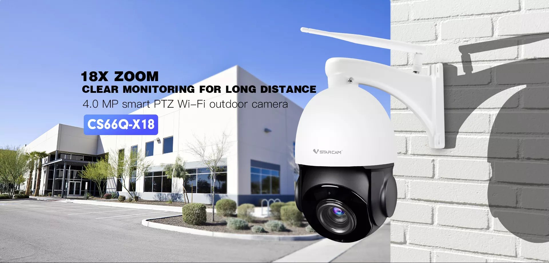 ภาพที่ให้รายละเอียดเกี่ยวกับ Vstarcam CS66Q-X18  ความละเอียด 4MP(1440P) กล้องวงจรปิดไร้สาย กล้องนอกบ้าน Or Wifi Camera มี AI ภาพสี